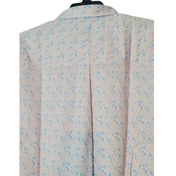 Men's Croft & Barrow® Slim-Fit Woven Button-Down Shirt XL Pink Blue Short Sleeve - Picture 4 of 4